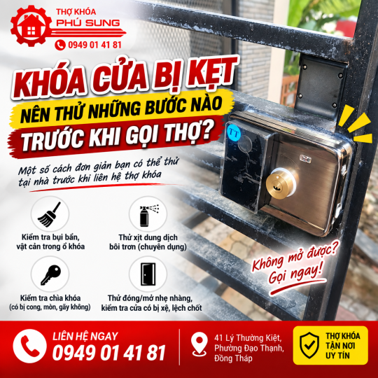 Dịch vụ sửa khóa tận nơi tại Mỹ Tho – Nhanh chóng, chuyên nghiệp, giá hợp lý!
