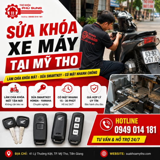 Dịch vụ sửa khóa tận nơi tại Mỹ Tho – Nhanh chóng, chuyên nghiệp, giá hợp lý!